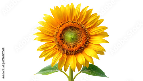 A blooming sunflower isolated on transparent PNG