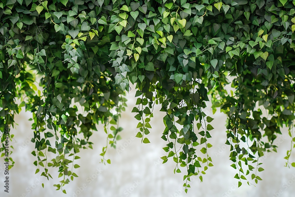 Green ivy plant on white wall background Green ivy plant on white wall background