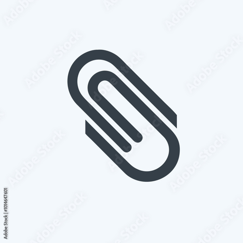 Minimalist Paperclip Illustration in Black and White.the concept of office supplies, organization, and stationery essentials with its clean lines and modern style.