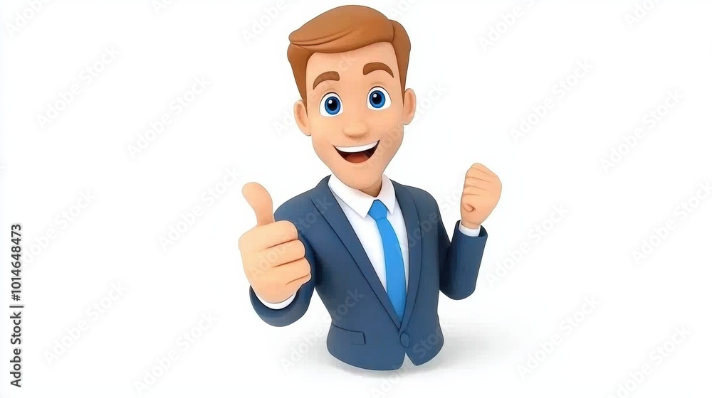 Happy Businessman Showing Thumbs Up Gesture Happy Businessman Showing Thumbs Up Gesture