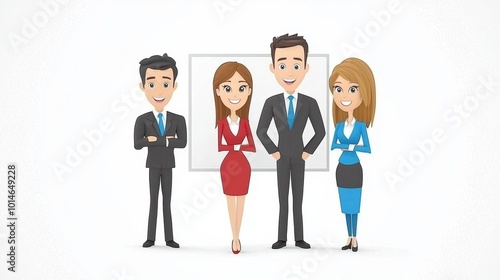 Business Team in Professional Attire with Smile