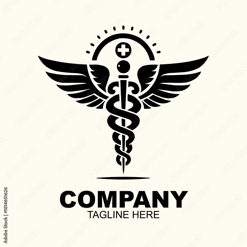 Caduceus health vector silhouette illustration Caduceus health vector silhouette illustration