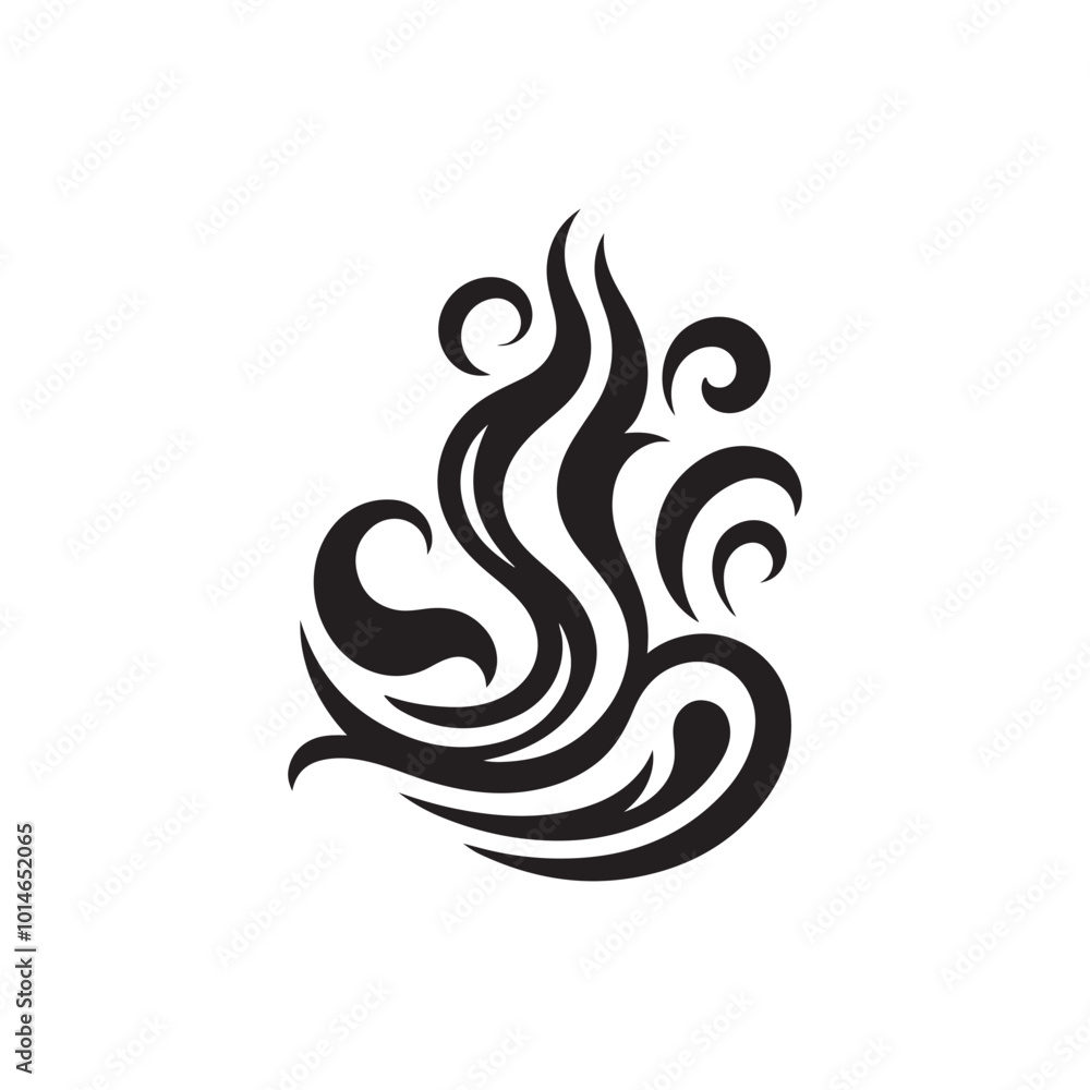 Stylish Smoke Icon - A Clean Vector Design Representing Aroma and Steam, Perfect for Use in Culinary Branding Fragrance Products, or Any Project That Requires a Modern and Sophisticated Visual Element Stylish Smoke Icon - A Clean Vector Design Representing Aroma and Steam, Perfect for Use in Culinary Branding Fragrance Products, or Any Project That Requires a Modern and Sophisticated Visual Element