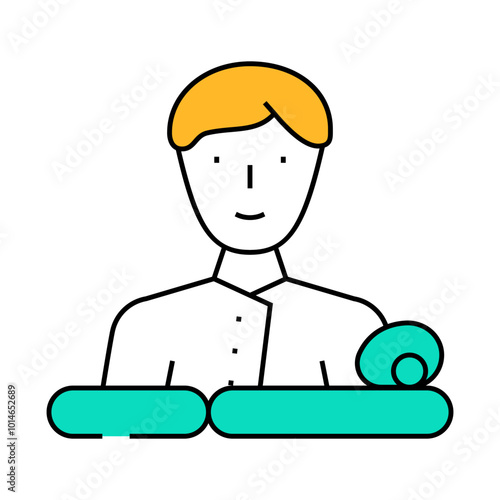 masseur business line icon vector. masseur business sign. isolated symbol illustration