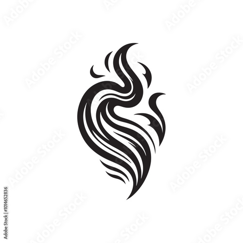 Smoke Icon Design - A Sleek Silhouette Representing Aroma, Ideal for Food or Fragrance Brands. This Versatile Design Works Well Across Different Media, Making It a Must-Have for Various Applications. 