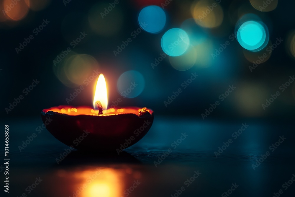 A single lit candle with a colorful bokeh background, evoking warmth, tranquility, and a serene ambiance. A single lit candle with a colorful bokeh background, evoking warmth, tranquility, and a serene ambiance.