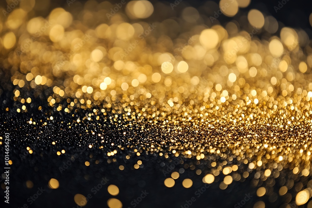 Abstract shiny gold glitter design element isolated on black background Abstract shiny gold glitter design element isolated on black background