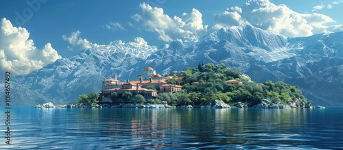 Breathtaking lakeside village nestled amidst majestic mountain landscapes and serene waters offering a picturesque and tranquil escape for travelers and nature enthusiasts