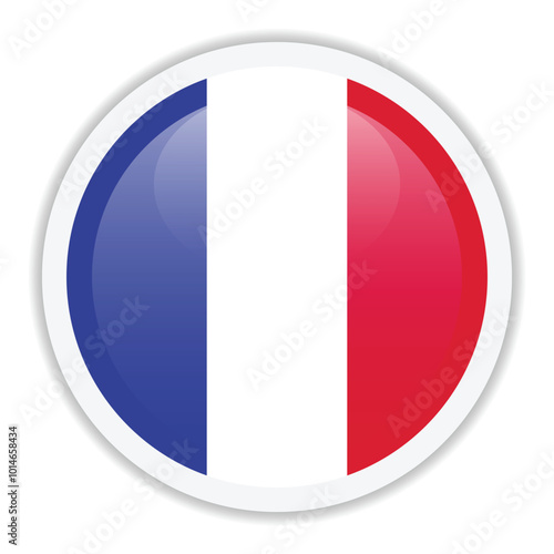 Free Download Flag of France. Round glossy icon isolated on white background - GFXLoad