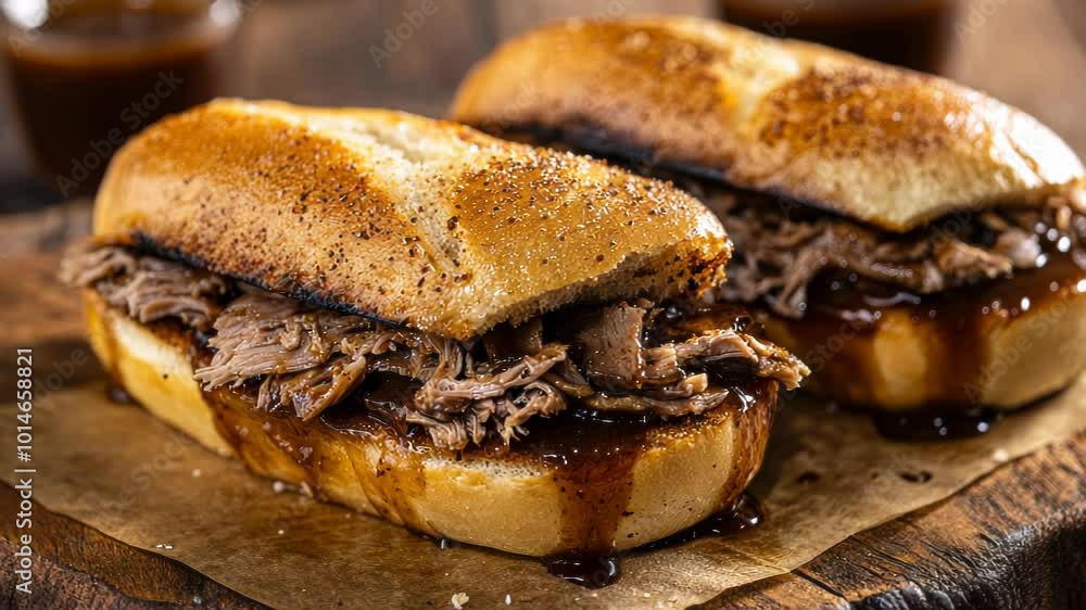 Two Delicious Pulled Pork Sandwiches Two Delicious Pulled Pork Sandwiches