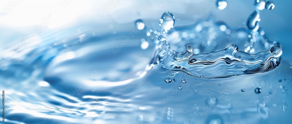 A close-up of a splash in crystal-clear water, capturing the beauty of motion and fluidity. A close-up of a splash in crystal-clear water, capturing the beauty of motion and fluidity.