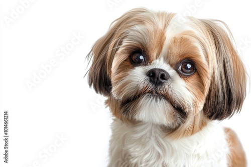 Shih Tzu dog in studio on a white background - generative ai