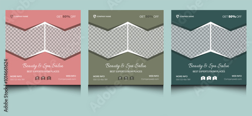 Simple clean elegant creative modern company business unique square web advertising beauty body massage spa treatment salon promotional social media banner post design template.
