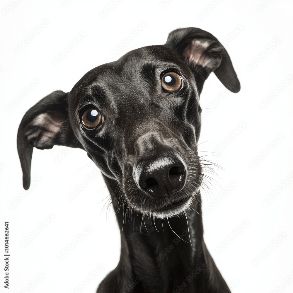striking Spanish Greyhound stands gracefully, its sleek form highlighted against a stark white background, exuding elegance and poise. striking Spanish Greyhound stands gracefully, its sleek form highlighted against a stark white background, exuding elegance and poise.