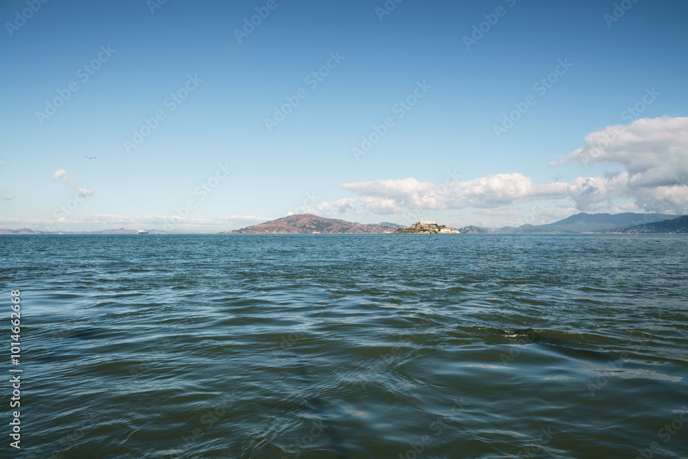 San Francisco bay from pier in sunny warm day San Francisco bay from pier in sunny warm day