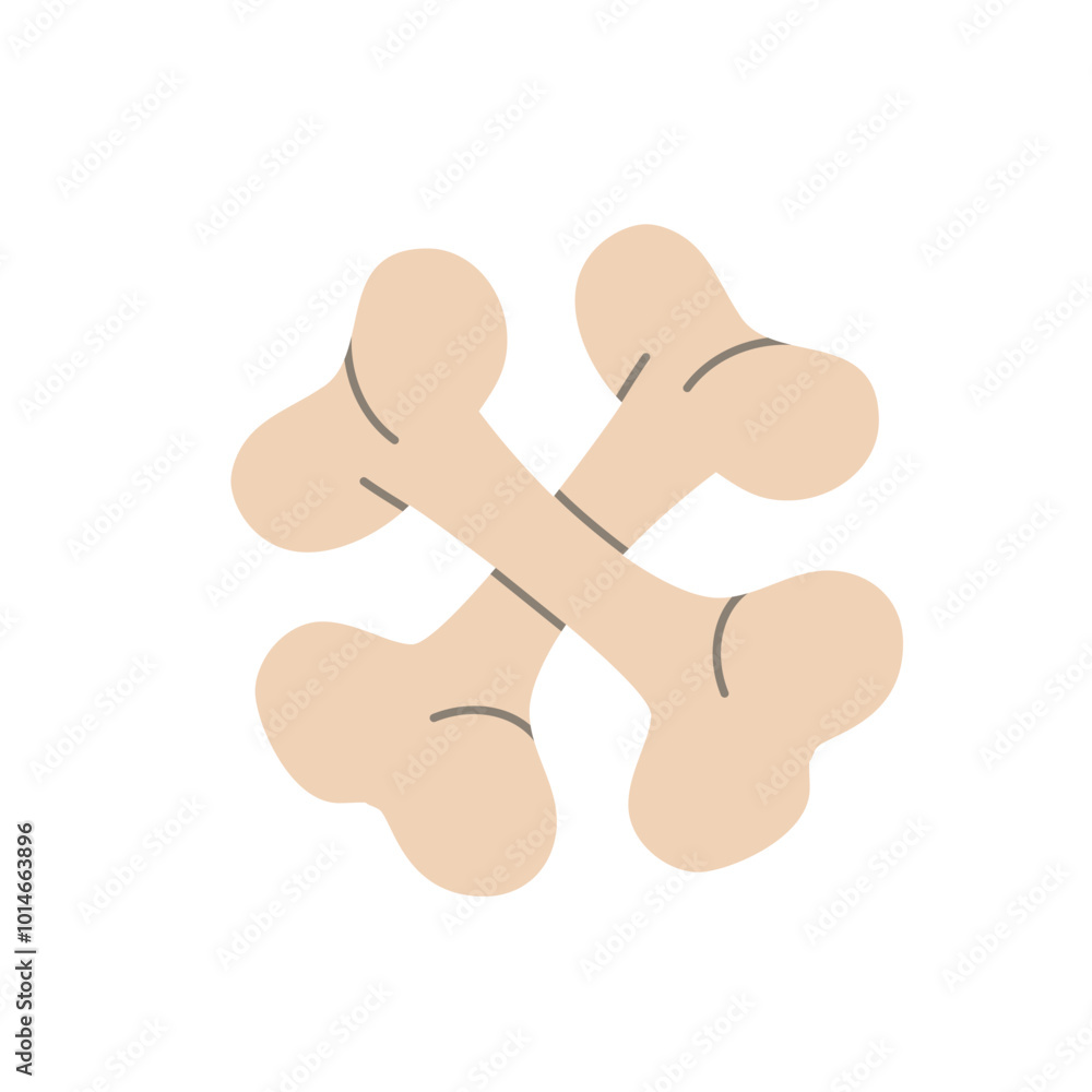 Flat vector illustration of a spooky bone, perfect for Halloween-themed designs. Flat vector illustration of a spooky bone, perfect for Halloween-themed designs.