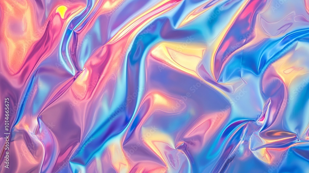 A vibrant iridescent background featuring a holographic rainbow foil texture. A vibrant iridescent background featuring a holographic rainbow foil texture.