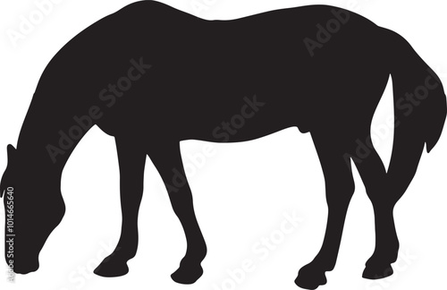 Horse Silhouette Vector Art - Powerful Stallion Design for Sports and Western Themes. photo