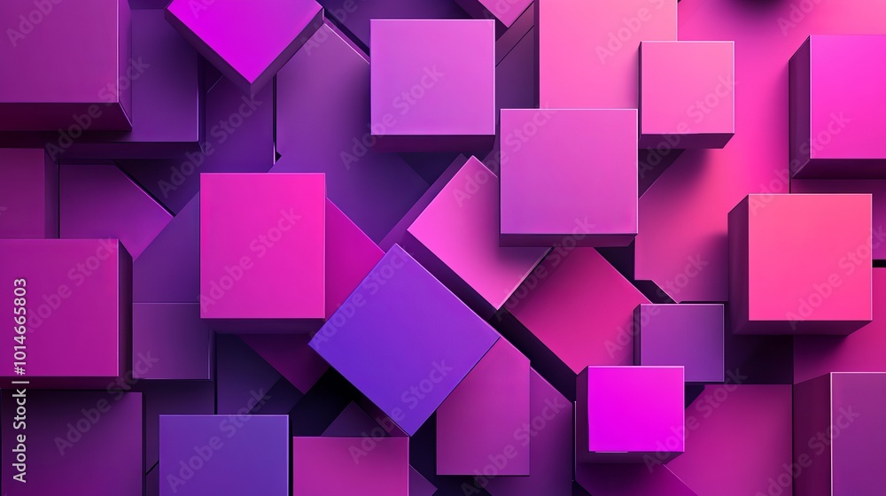 A background featuring an abstract combination of purple and pink cubes, ideal for business or educational presentations. A background featuring an abstract combination of purple and pink cubes, ideal for business or educational presentations.