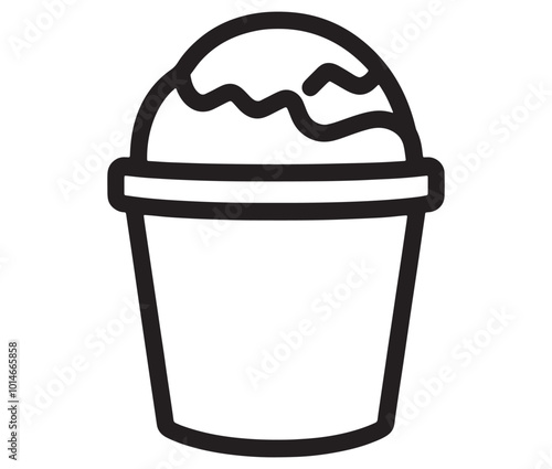 Illustration of a cupcake, Frozen yogurt line icon, Line art ice - cream vector