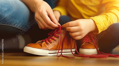  The Joy of Tying Shoelaces Together.Teaching Kids Independence
