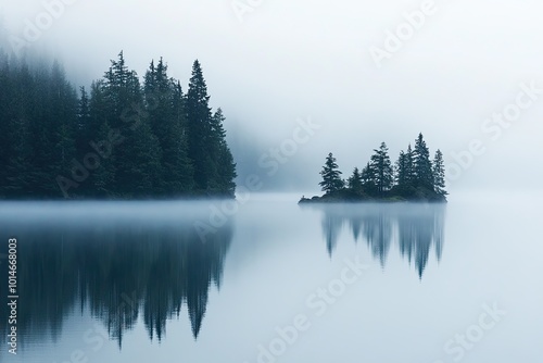 misty morning on the lake