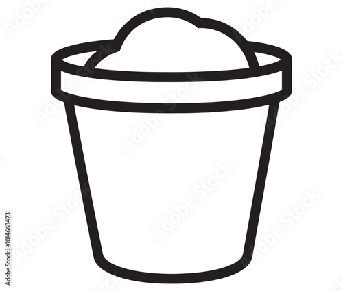 Illustration of a cupcake, Frozen yogurt line icon, Line art ice - cream vector