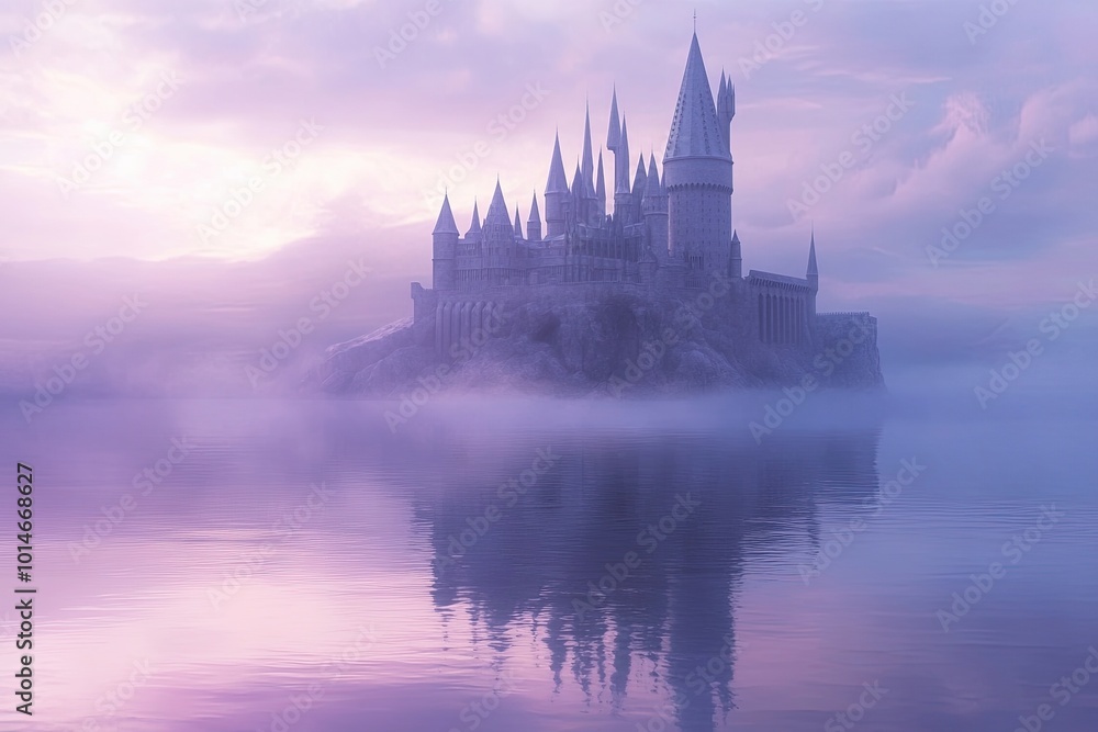 Fototapeta premium castle in the fog