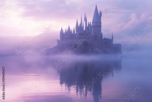 Wallpaper Mural castle in the fog Torontodigital.ca