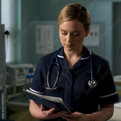 Young British Nurse in Clinic