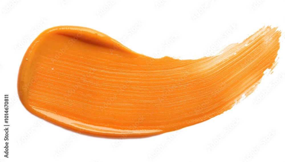 Vibrant orange paint brushstroke on transparent background Vibrant orange paint brushstroke on transparent background