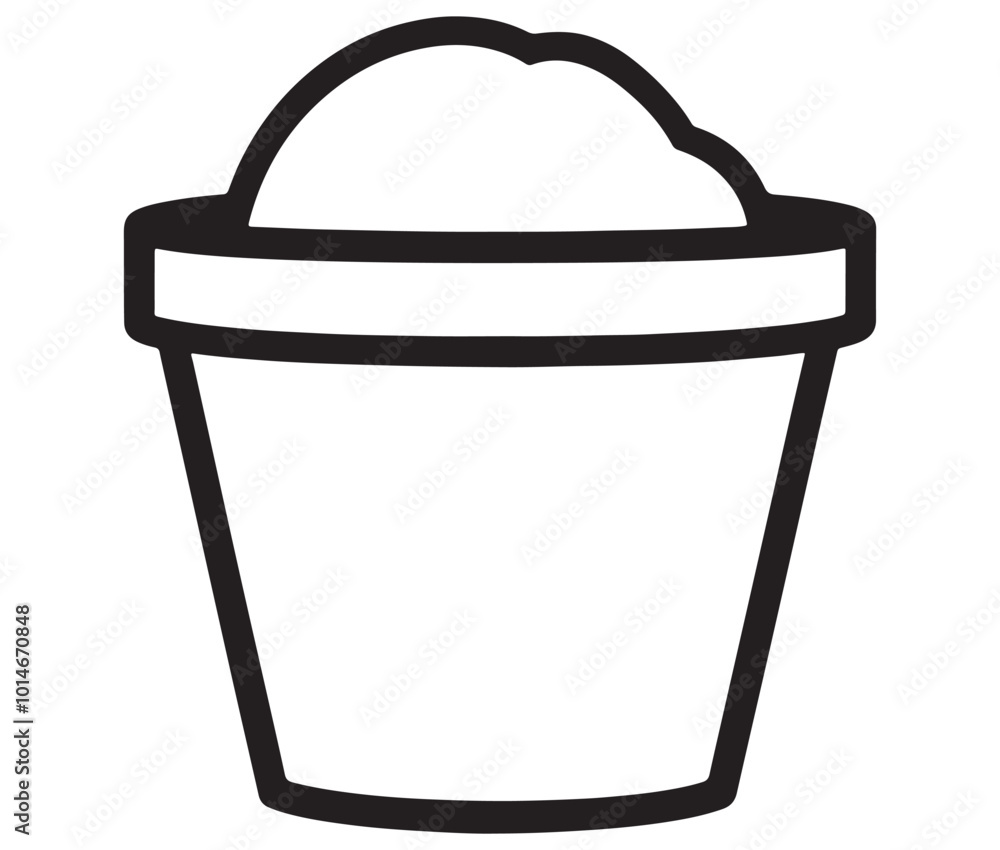 Illustration of a cupcake, Frozen yogurt line icon, Line art ice - cream vector Illustration of a cupcake, Frozen yogurt line icon, Line art ice - cream vector