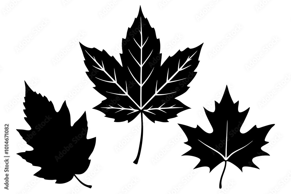 Set of autumn leaves in cartoon style. A cute background. Seasonal banner. September fall. October party. November sale. Decorative border. Halloween. Maple branch. Vector illustration. Set of autumn leaves in cartoon style. A cute background. Seasonal banner. September fall. October party. November sale. Decorative border. Halloween. Maple branch. Vector illustration.