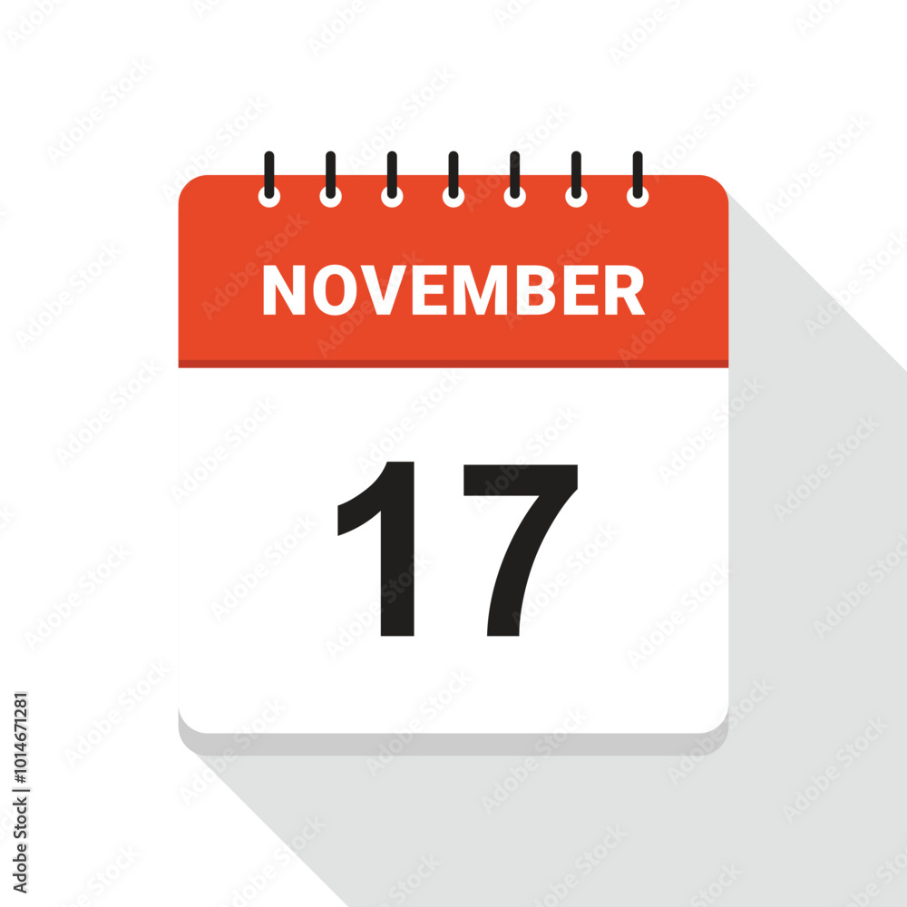November 17 Calendar Date icon November 17 Calendar Date icon