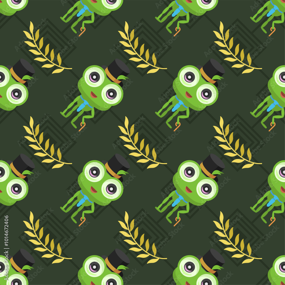 Fototapeta premium Seamless Pattern Abstract Elements Animal Frog Vector Design Style Background Illustration Texture For Prints Textiles, Clothing, Gift Wrap, Wallpaper, Pastel