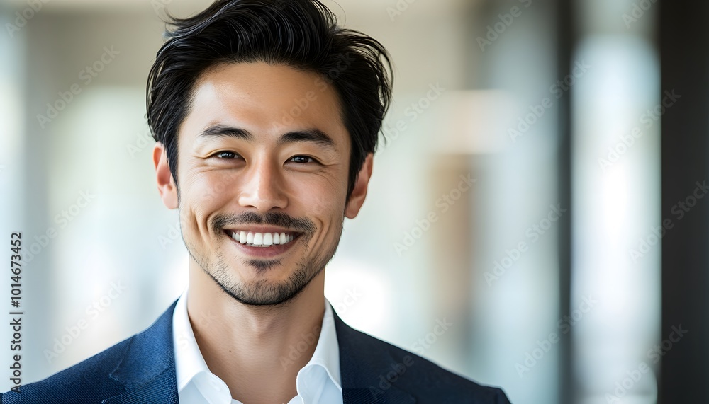 Portrait of a Smiling Asian Man in a Suit Portrait of a Smiling Asian Man in a Suit