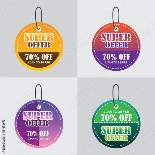 Vector stickers, price tag, label. Coupon sale, offers, and promotions vector template