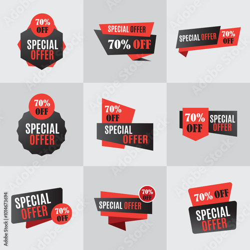 Vector stickers, price tag, label. Coupon sale, offers, and promotions vector template