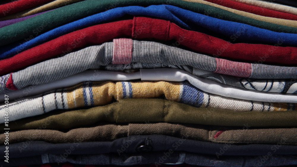 a pile of several clothes of different colors a pile of several clothes of different colors