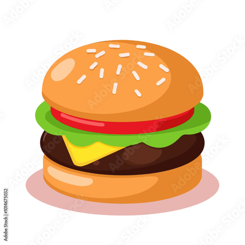 Cheeseburger with Sesame Seed Bun 
