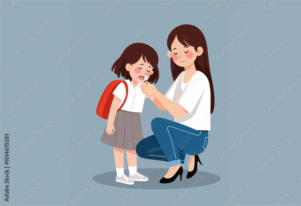 Fototapeta premium Comforting Child, Mother's Care