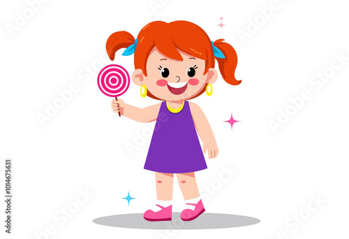 Delighted Girl with Lollipop