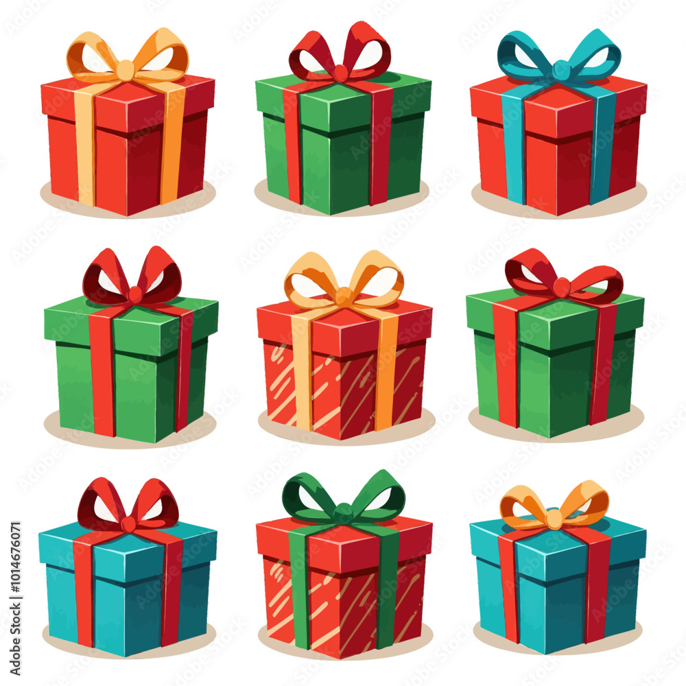 Fototapeta premium Gift Boxes with Ribbons and Bows 