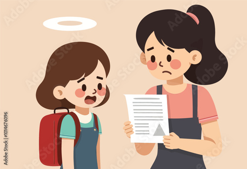 Girl with Halo Gets Bad Grades 
