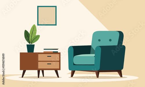 Living Room with Armchair and Side Table 
