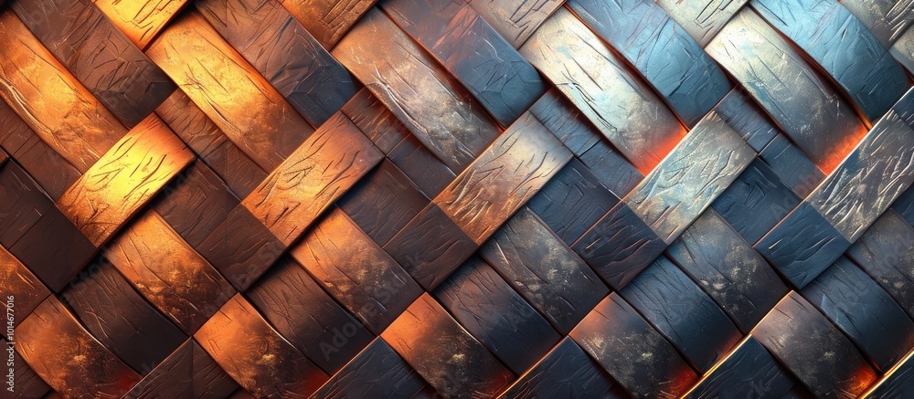 Rustic and Grunge Wooden Mosaic Backdrop with Warm Orange Brown and Blue Tones Forming a Stunning Geometric Pattern Ideal for Loft Interior or Architectural Design Backgrounds Rustic and Grunge Wooden Mosaic Backdrop with Warm Orange Brown and Blue Tones Forming a Stunning Geometric Pattern Ideal for Loft Interior or Architectural Design Backgrounds