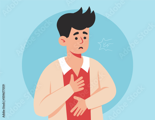 Man with chest pain 
