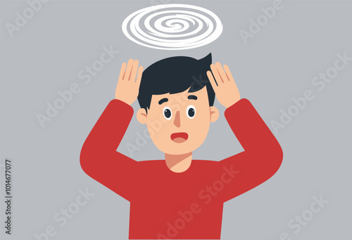 Man with Spiral Over Head 

