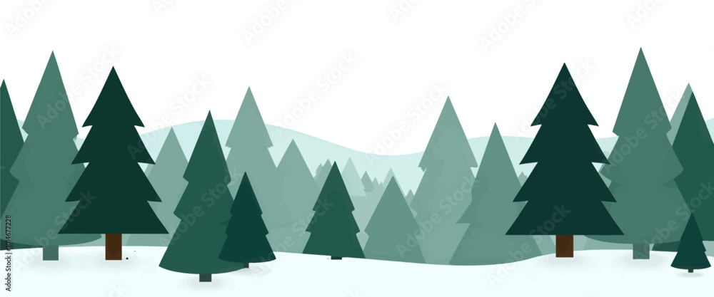 Obraz premium Minimalist Winter Forest Scene
