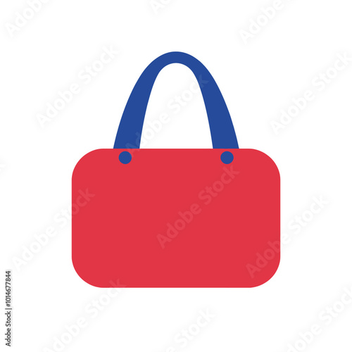 Red Bag with Blue Handles 
